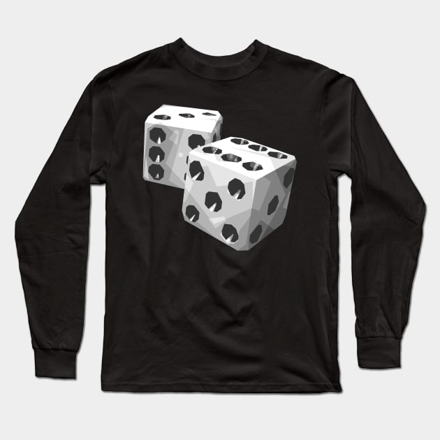 Dice Black & White Long Sleeve T-Shirt by Paradox Studio